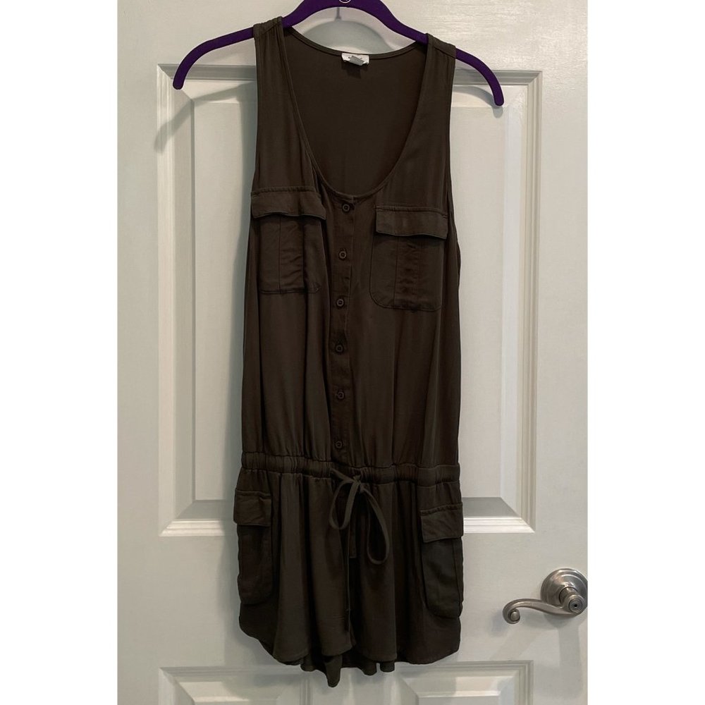 Navy green romper